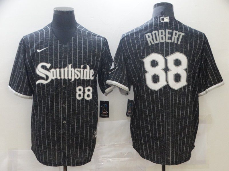 Men Chicago White Sox #88 Robert City Edition Black Game Nike 2021 MLB Jersey